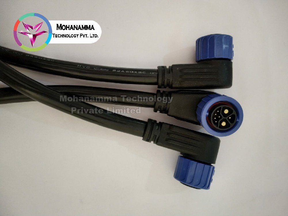 2+5 male 90 degree connector with wire